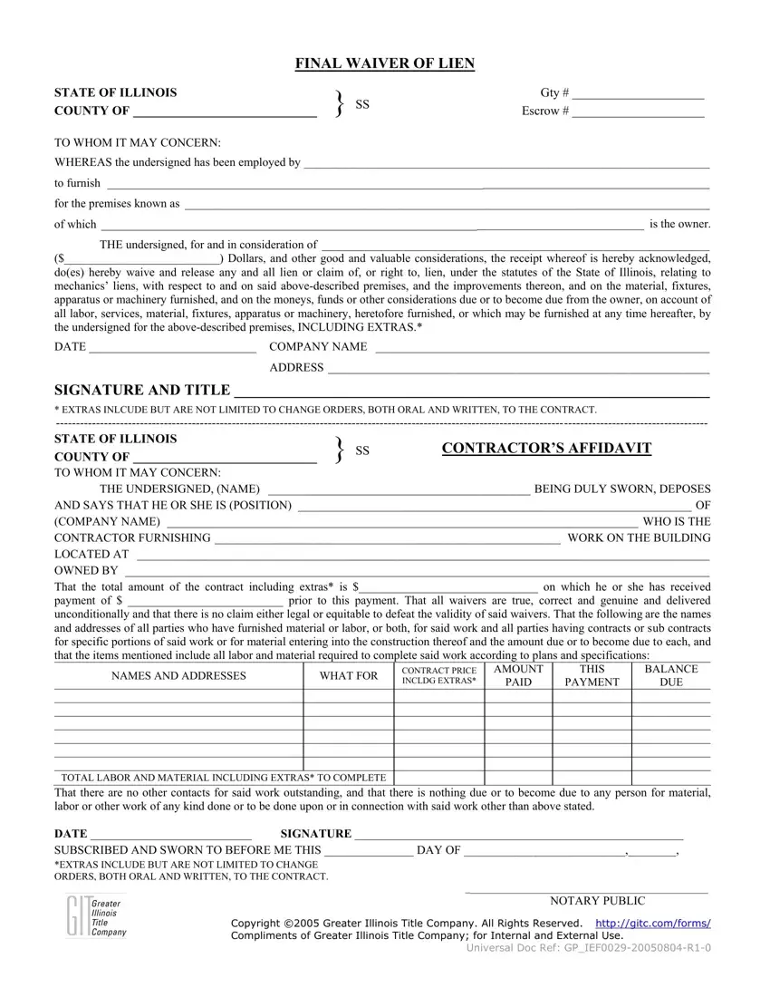 Waiver Of Lien first page preview