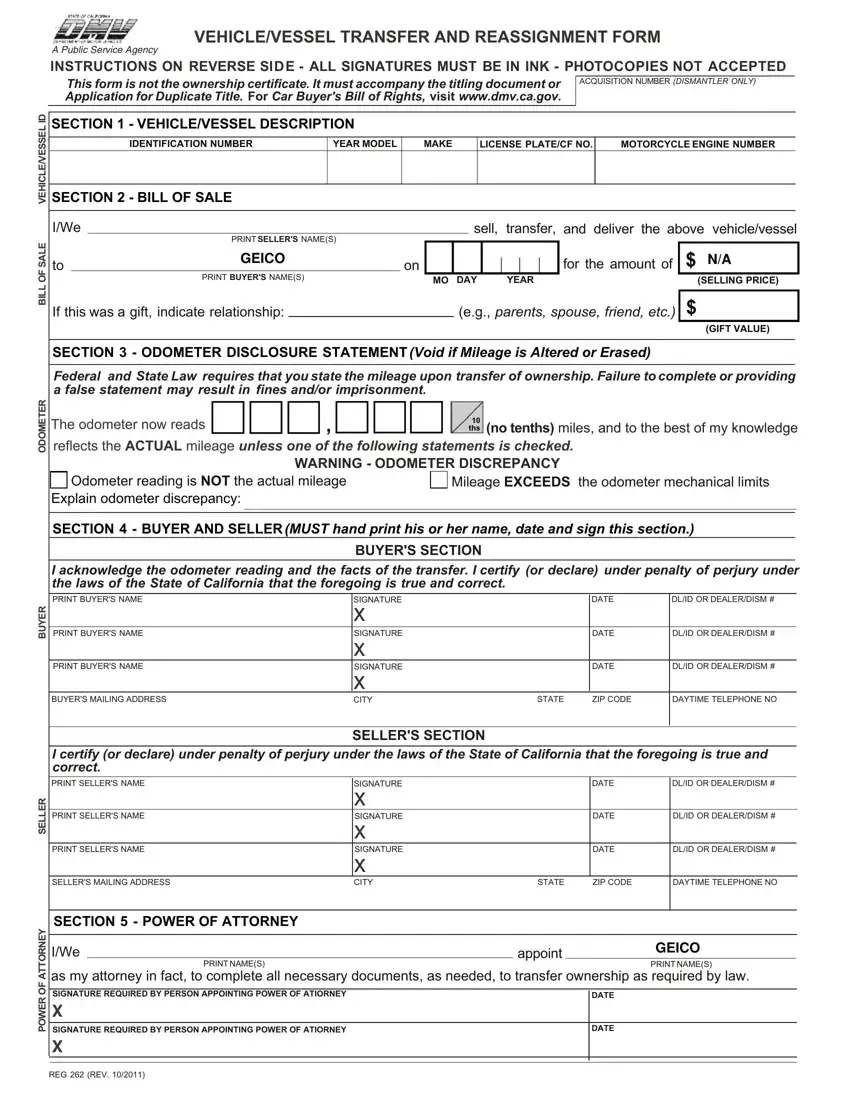 California Fotm Reg 262 first page preview
